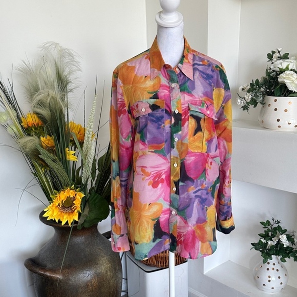 Lauren Ralph Lauren Multicolor Floral Blouse - Picture 2 of 10